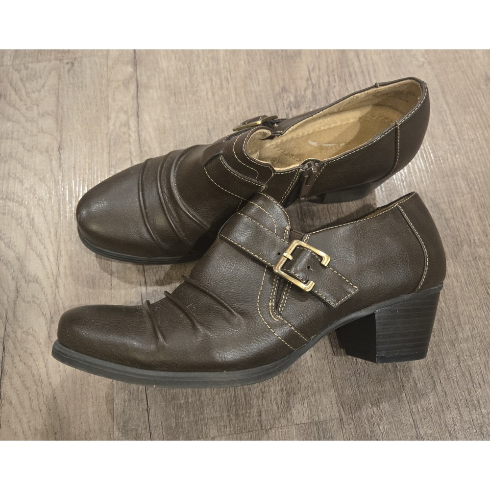 Naturalizer Karate Women‎ Brown Zip Ankle Bootie Shoe Size 7.5M Pre Owned